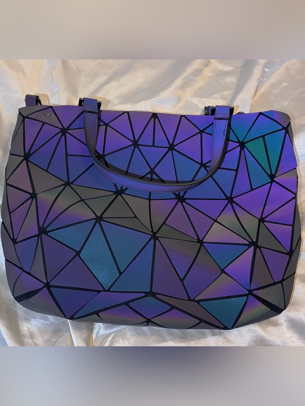 LOVEVOOK Geometric Luminous Holographic Bag + Mini Purse